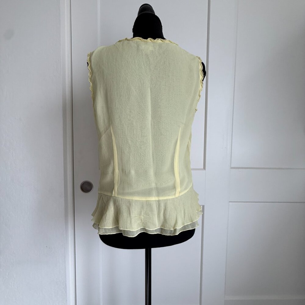 Women's Yellow Sleeveless Blouse, Side Zip,with Silk Lining by Ann Taylor, Sz S - Picture 6 of 6